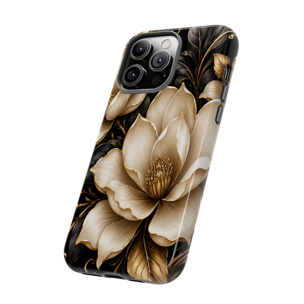 Floral Tough Case — Elegant Gold Magnolia Phone Case