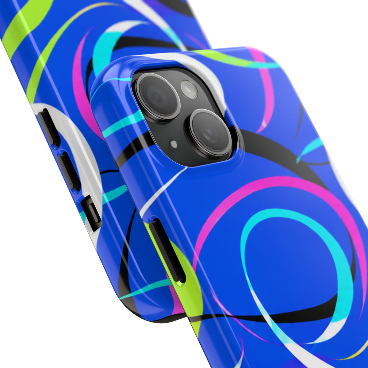Tough Phone Case — Blue Abstract Swirl Protective Cover