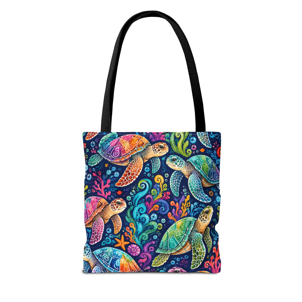 Colorful Sea Turtles Tote Bag — Vibrant Ocean Art Beach Tote