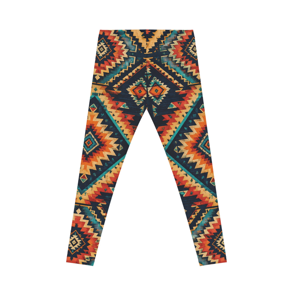 Southwest Aztec Print Leggings — Colorful Boho Tribal All-Over Print