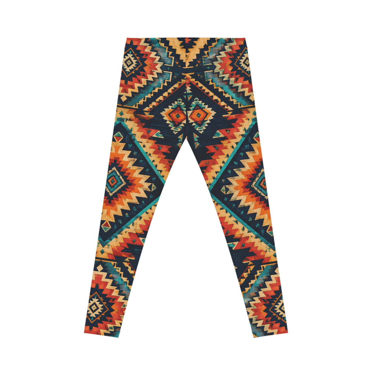 Southwest Aztec Print Leggings — Colorful Boho Tribal All-Over Print