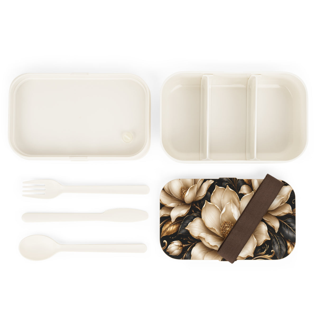 Floral Magnolia Bento Box — Elegant Vintage Flower Lunch Container