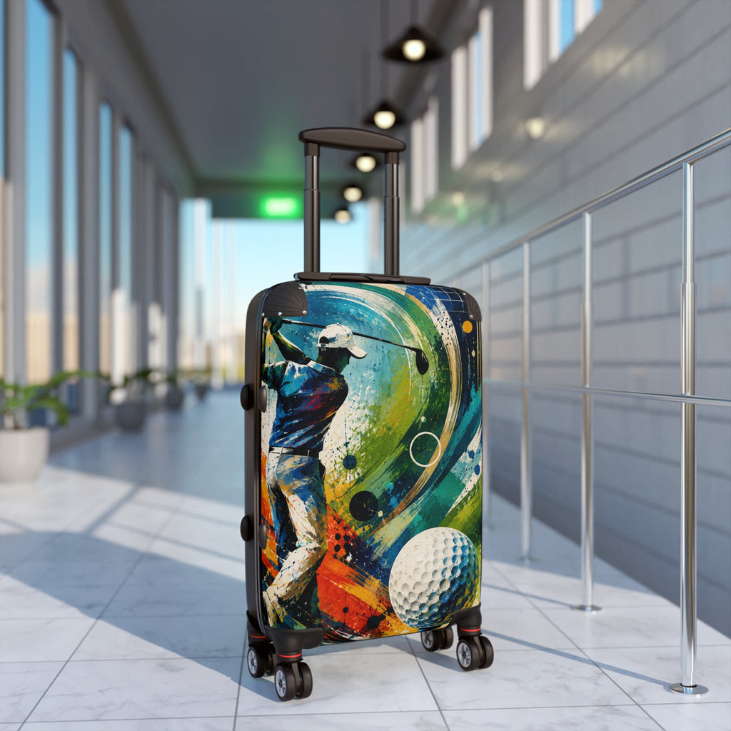 Golf Travel Carry-On Suitcase – Colorful Golfer Art Luggage