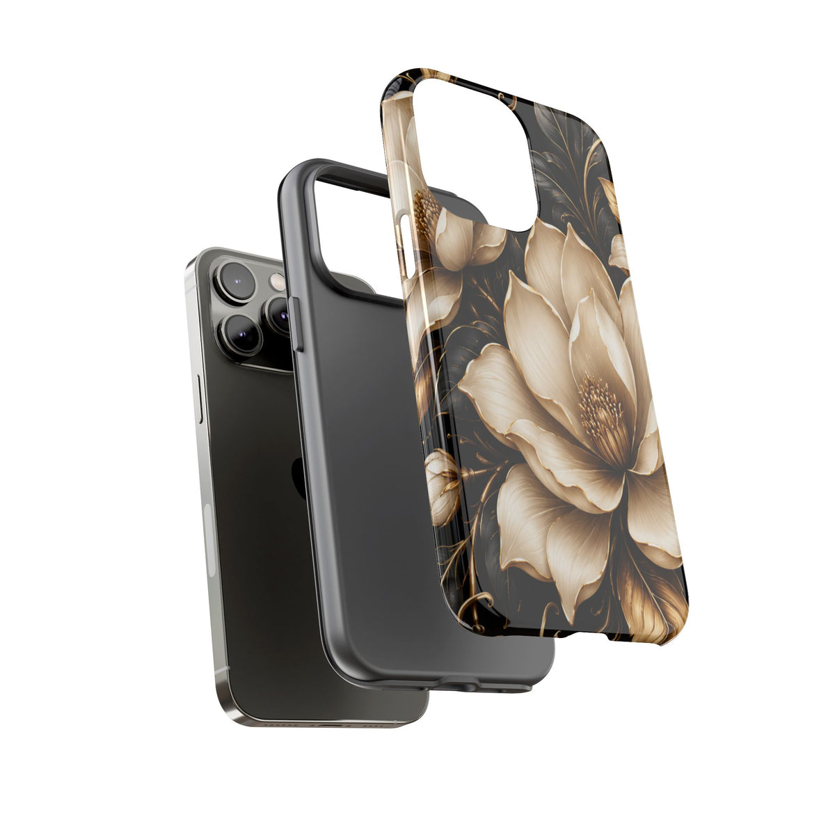 Floral Tough Case — Elegant Gold Magnolia Phone Case