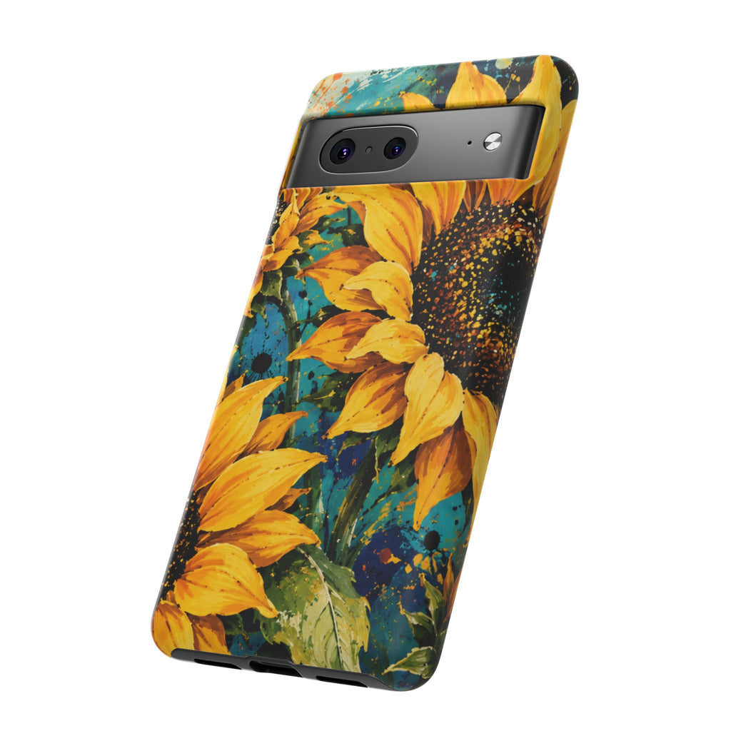 Sunflower Art Phone Case — Vibrant Yellow Floral Tough Case