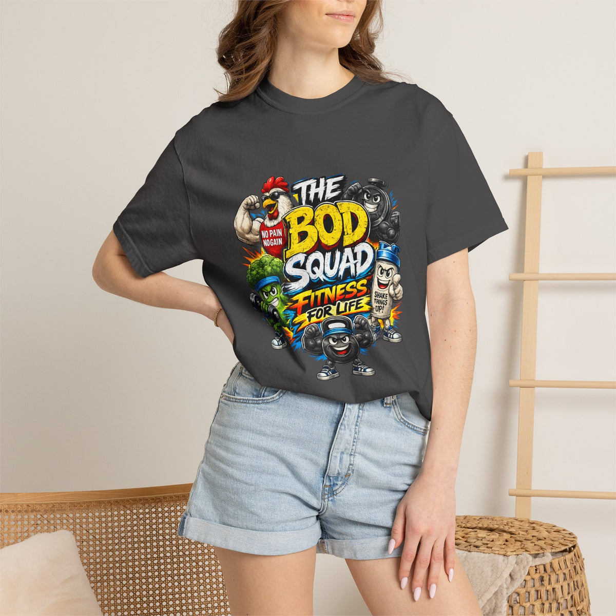 The Bod Squad Fitness For Life T-Shirt | Cartoon Gym Characters