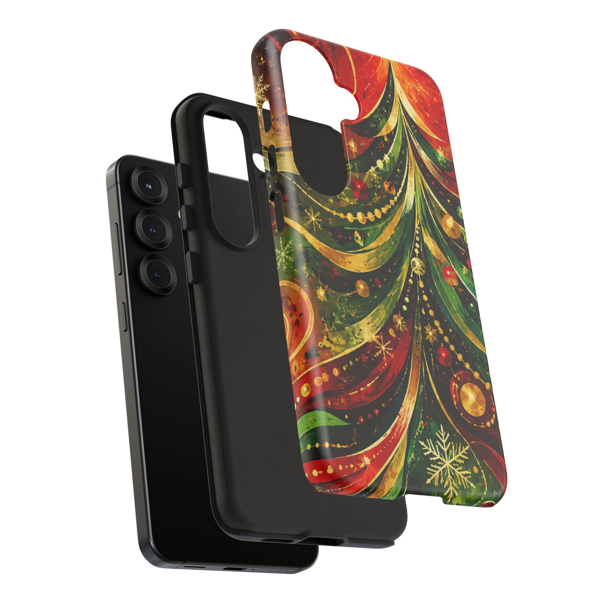 Christmas Tree Tough Phone Case — Festive Red & Green Holiday Phone Cover