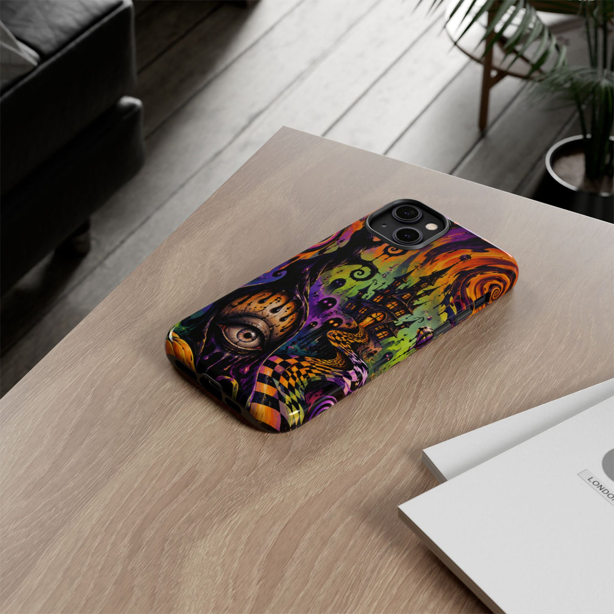 Phone Case — Psychedelic Haunted House Halloween Design