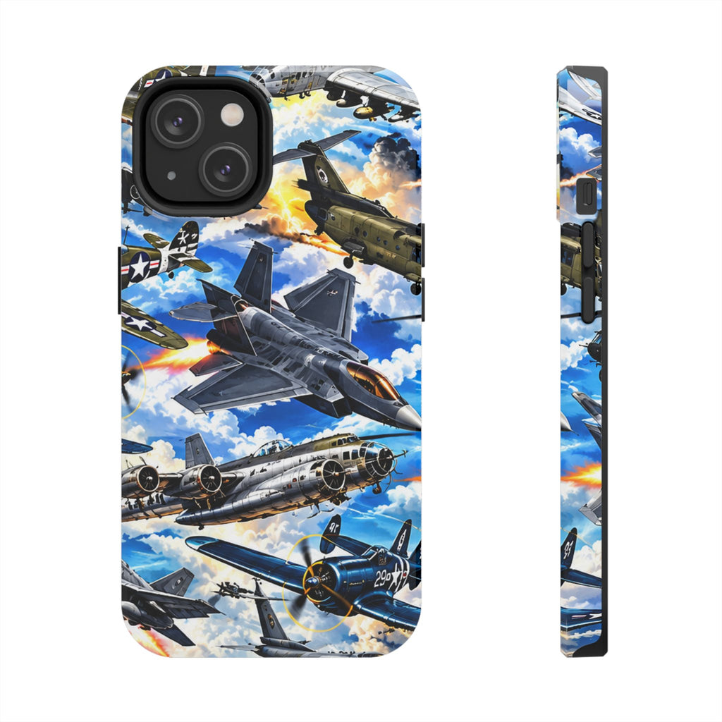 Military Aircraft Tough Phone Case – Vintage & Modern Jet Fighter Print