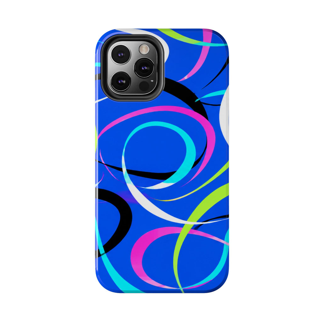 Tough Phone Case — Blue Abstract Swirl Protective Cover