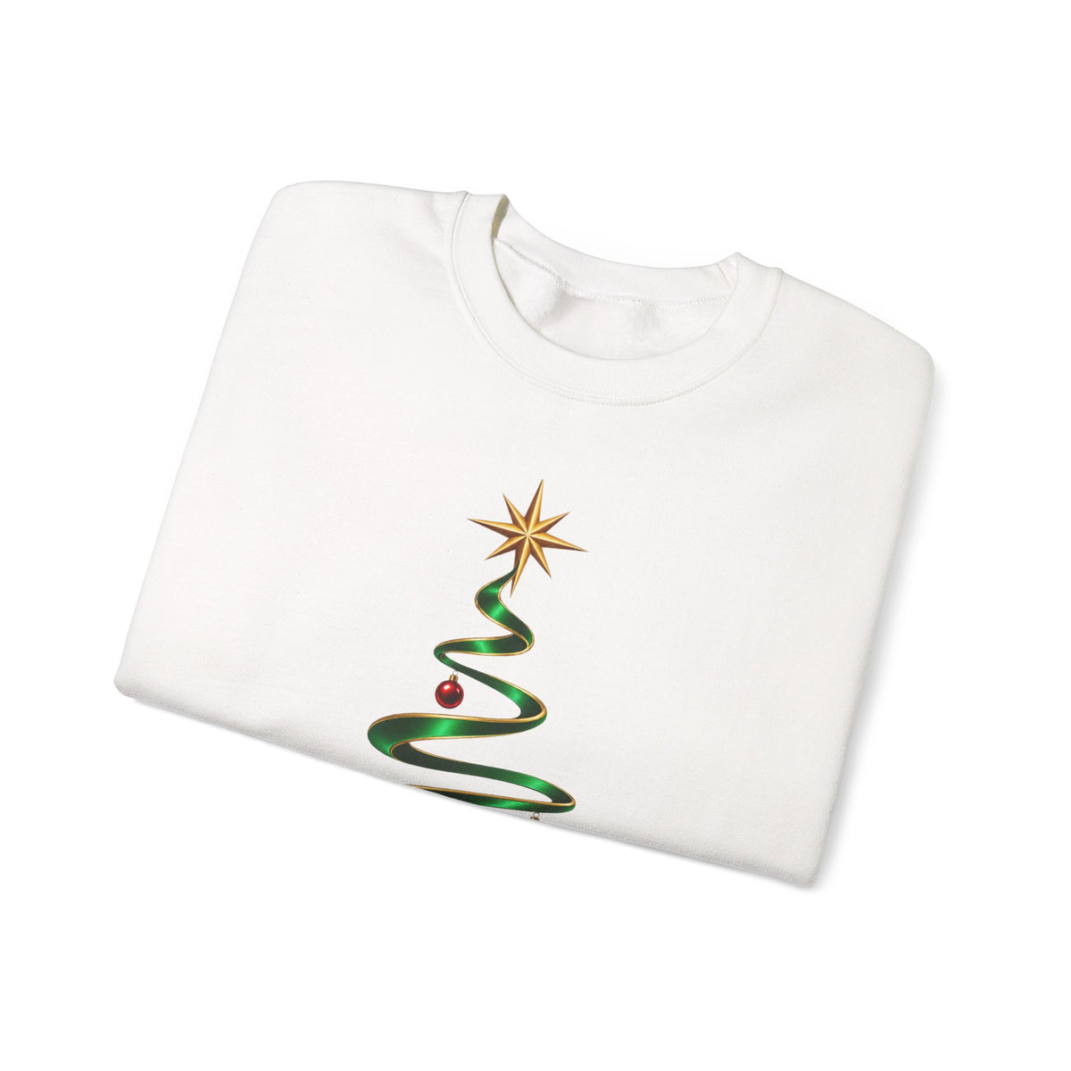 Minimal Green Ribbon Christmas Tree Sweatshirt