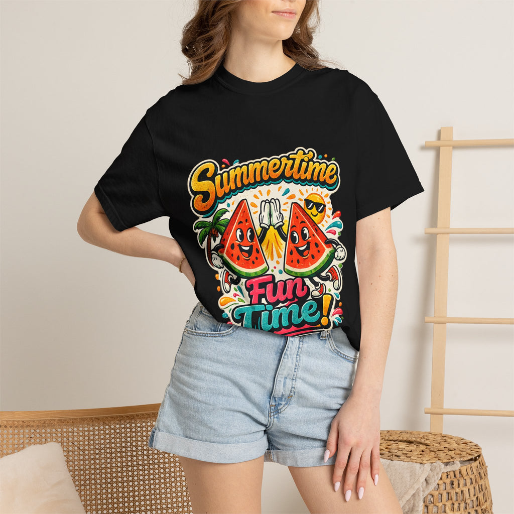 Summertime Fun Time Watermelon Graphic T-Shirt