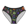 Zombie Halloween Women's Briefs — Cute Cartoon Zombies "I  Brains" Print