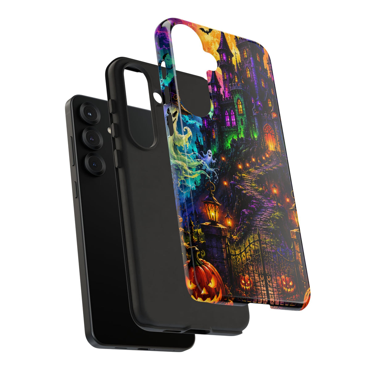 Halloween Haunted Castle Phone Case — Spooky Pumpkin & Ghost Tough Case