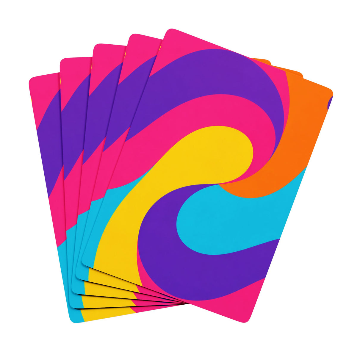 Psychedelic Swirl Poker Playing Cards — Colorful Retro-Style Deck