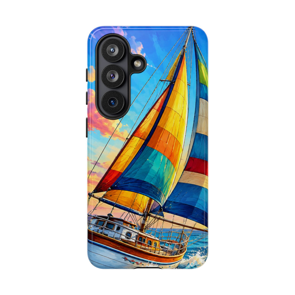 Sailboat Sunset Phone Case — Colorful Nautical iPhone Cover