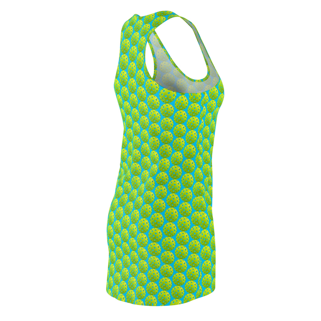 Green Pick;eBall Pattern Racerback Dress | All-Over Print