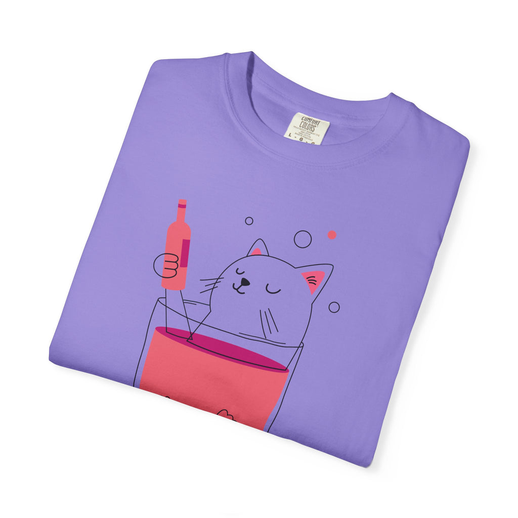 Cat in Wine Glass T-shirt | be good do good design