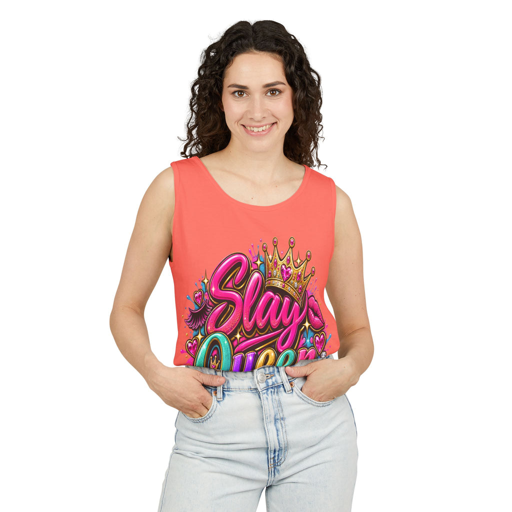 Slay Queen graffiti crown Tank Top | colorful lettering street art