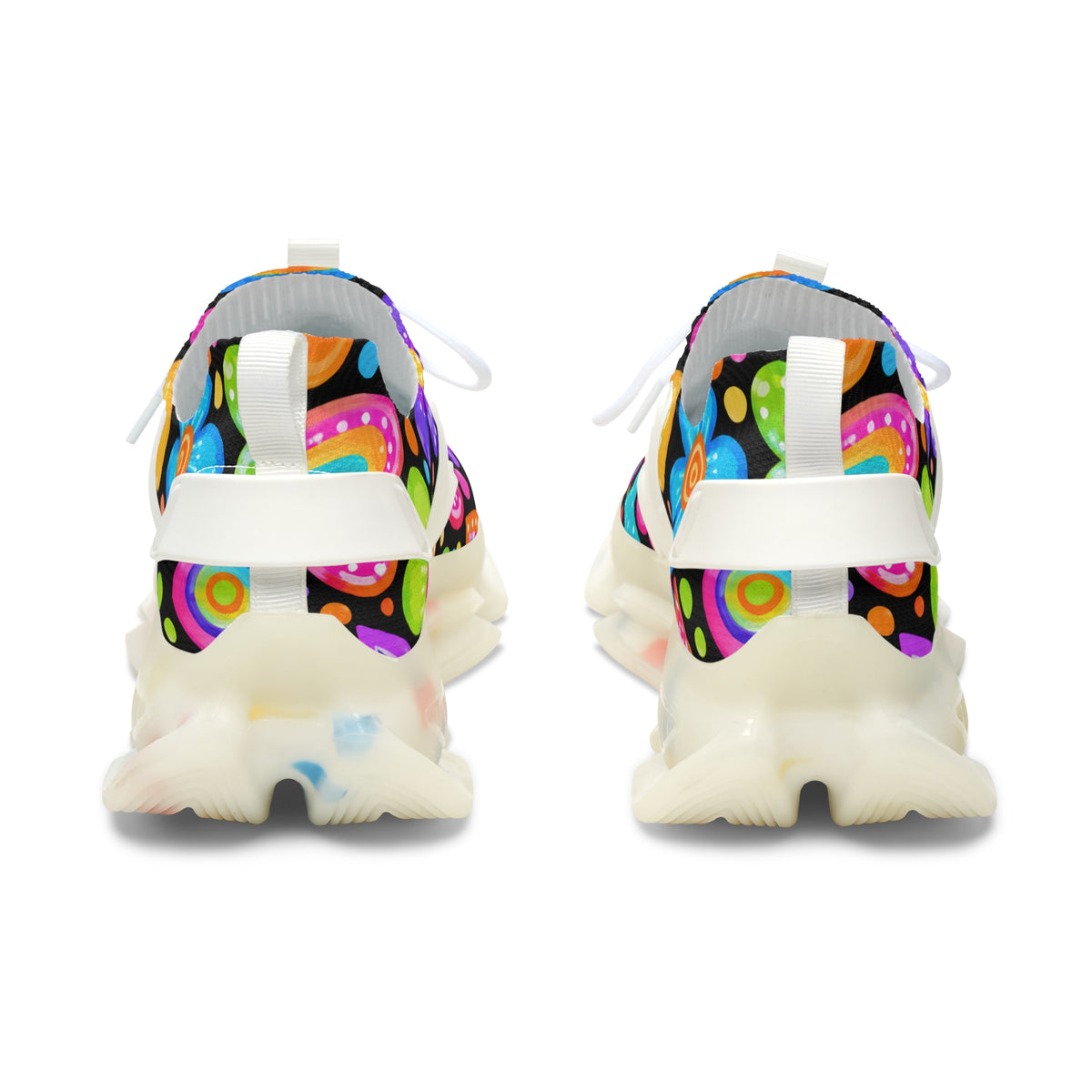 Women’s Mesh Sneakers — Colorful Retro Floral Pattern