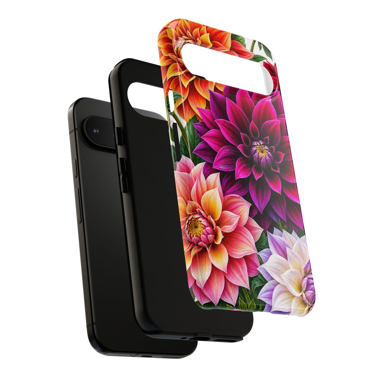 Floral Dahlia Tough Phone Case — Vibrant Protective Floral Phone Cover