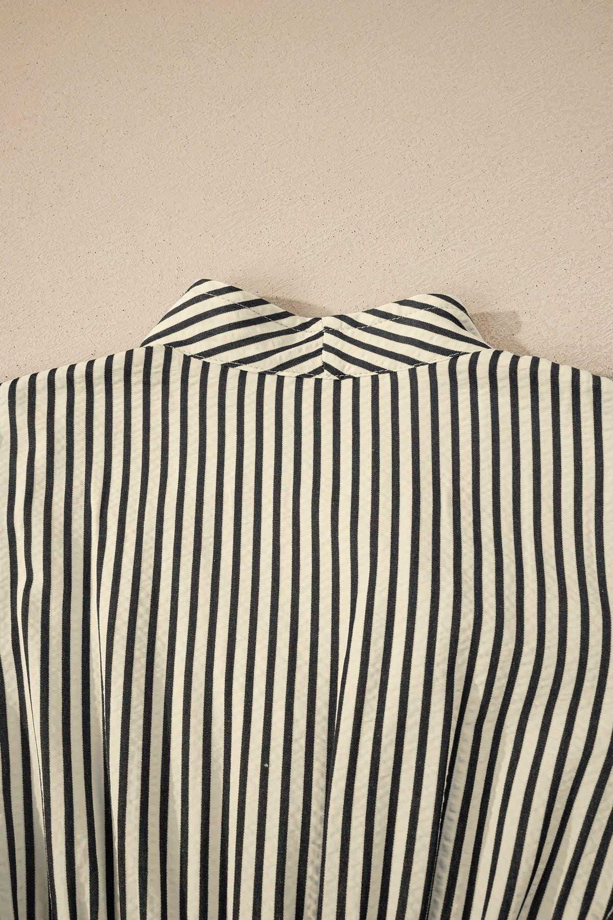 Stripe V-Neck Zip Front Midi Dress