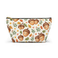 Cute Acorn Pattern Accessory Pouch | Autumn Leaves T-Bottom