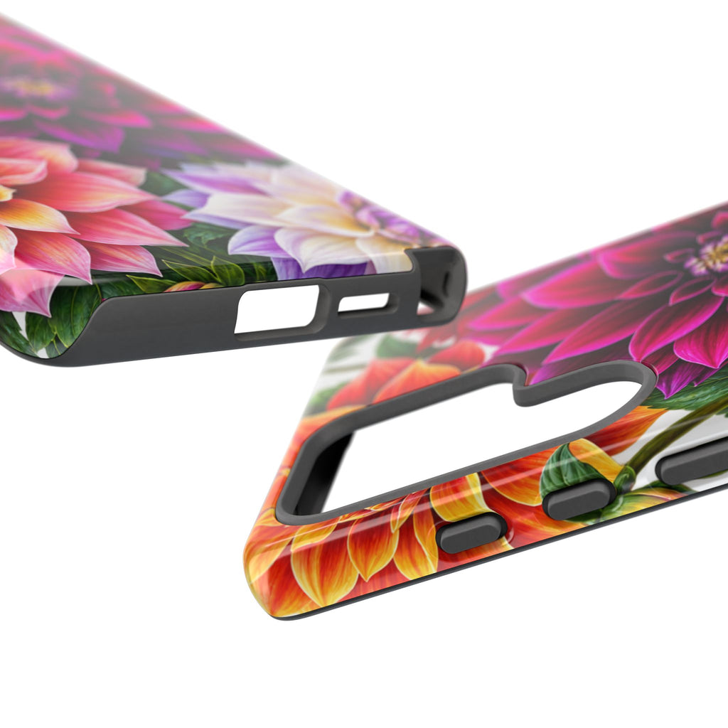Floral Dahlia Tough Phone Case — Vibrant Protective Floral Phone Cover