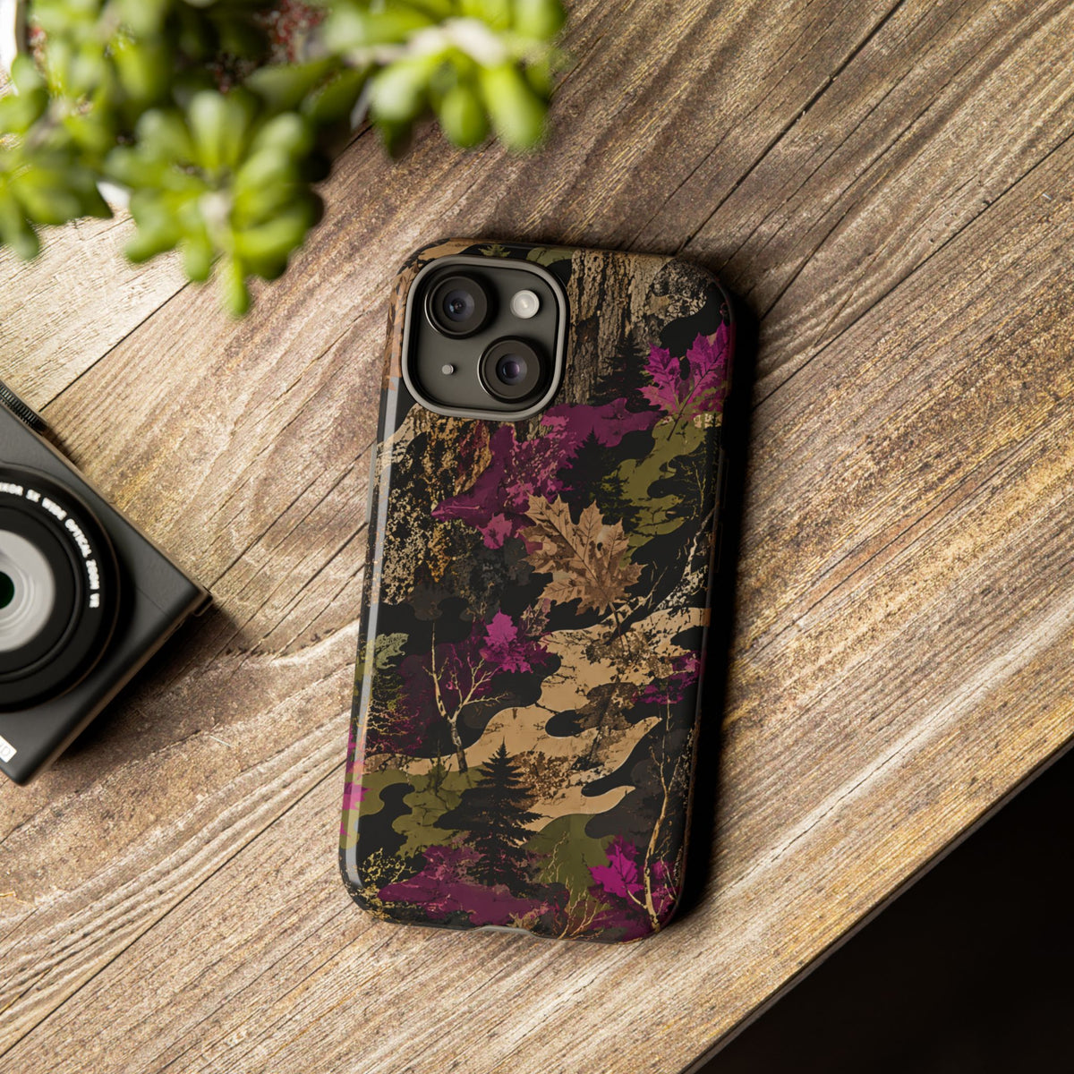 Camo Floral Tough Phone Case — Rugged Nature-Inspired Protection