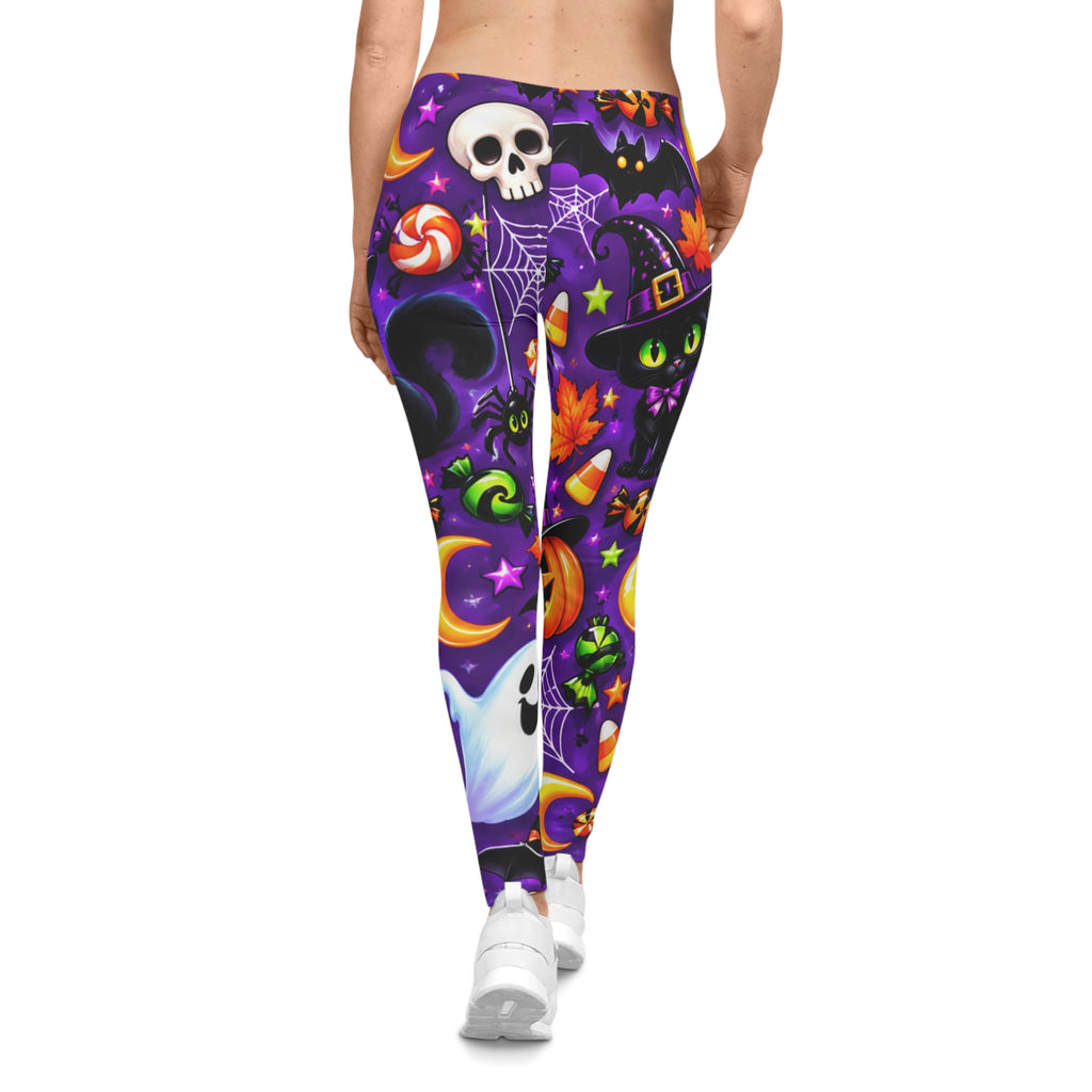 Halloween Print Leggings — Cute Spooky Candy & Pumpkin All-Over Print
