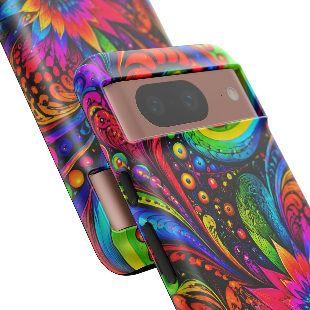 Psychedelic Floral Phone Case — Vibrant Swirl Tough Protective Cover