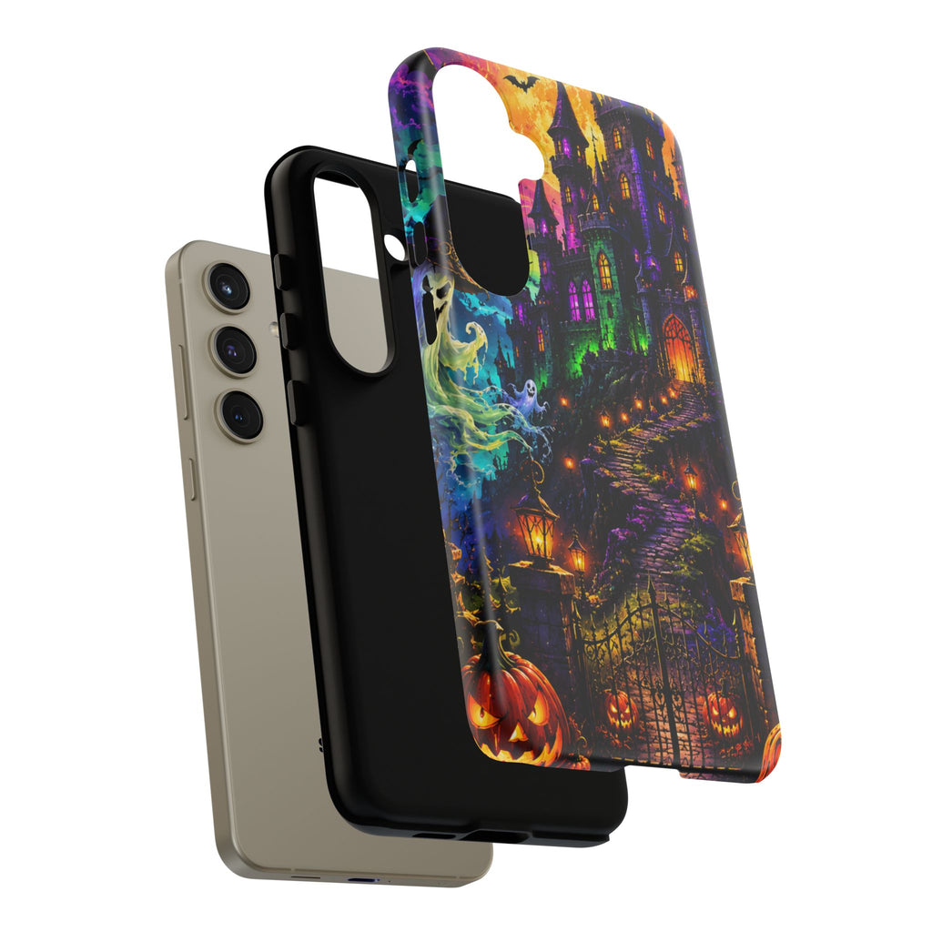 Halloween Haunted Castle Phone Case — Spooky Pumpkin & Ghost Tough Case