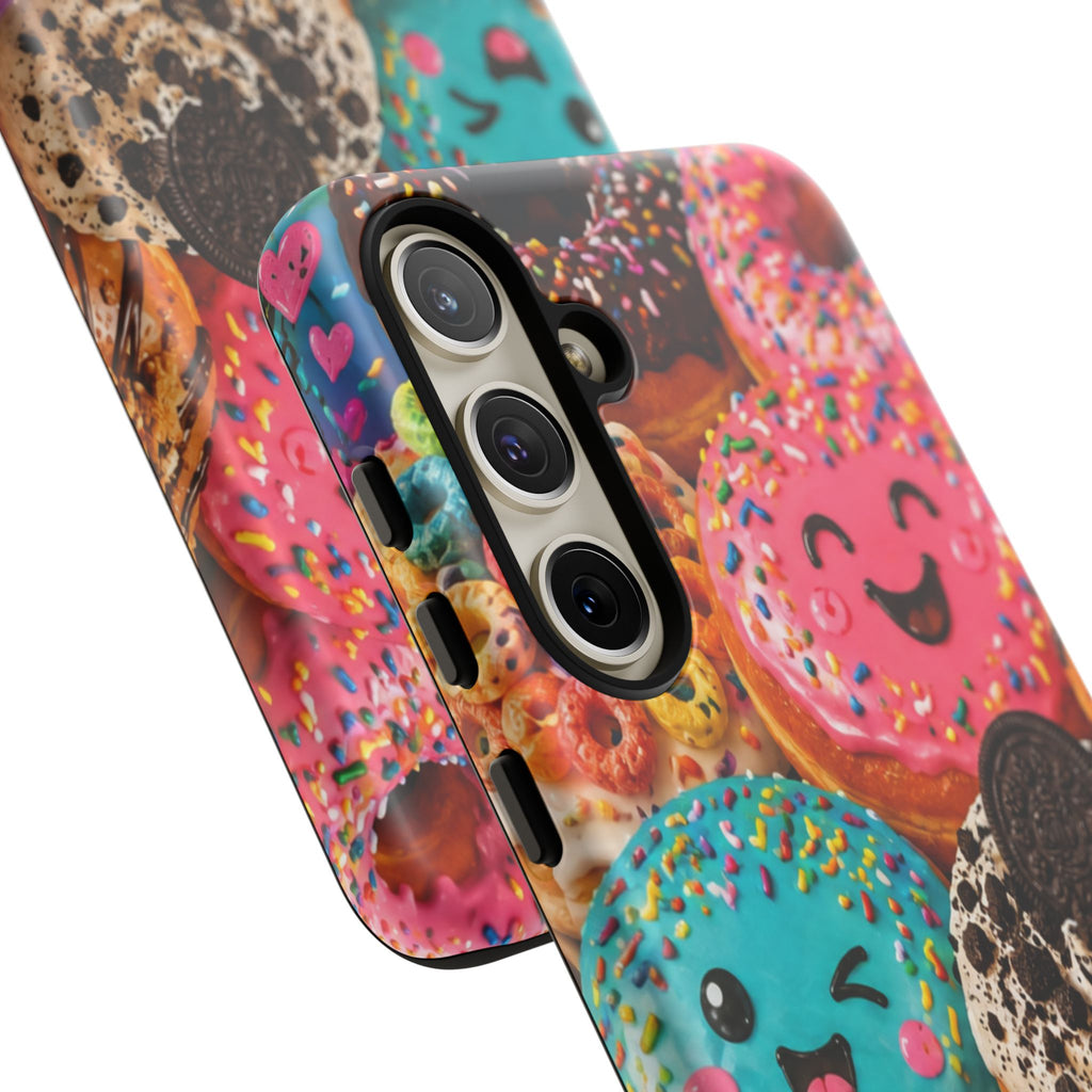 Donut Smile Tough Phone Case — Cute Colorful Desserts Protective Cover