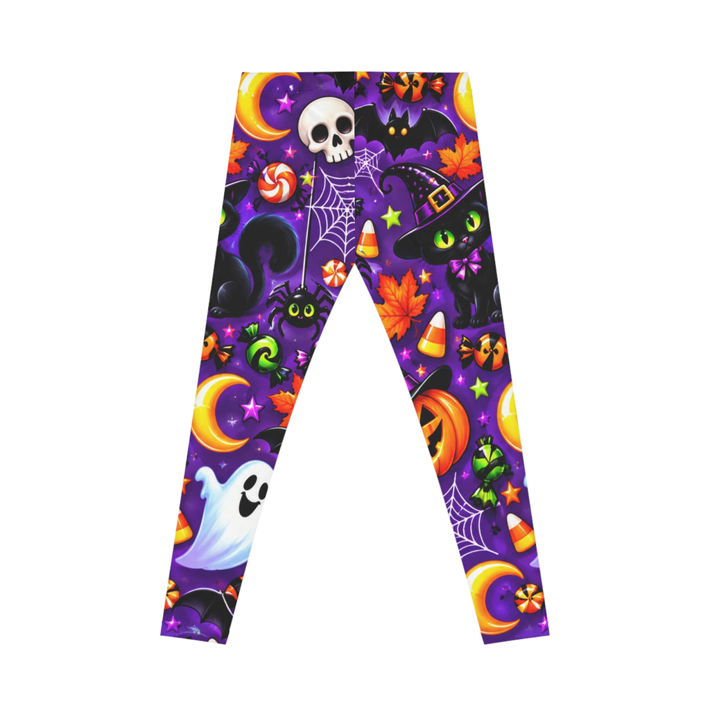 Halloween Print Leggings — Cute Spooky Candy & Pumpkin All-Over Print