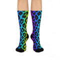 Rainbow Leopard Cushioned Crew Socks – Bold Animal Print Comfort
