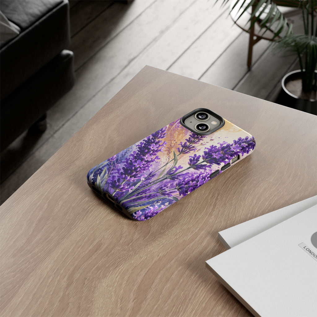 Lavender Bouquet Tough Phone Case — Protective Floral iPhone Case