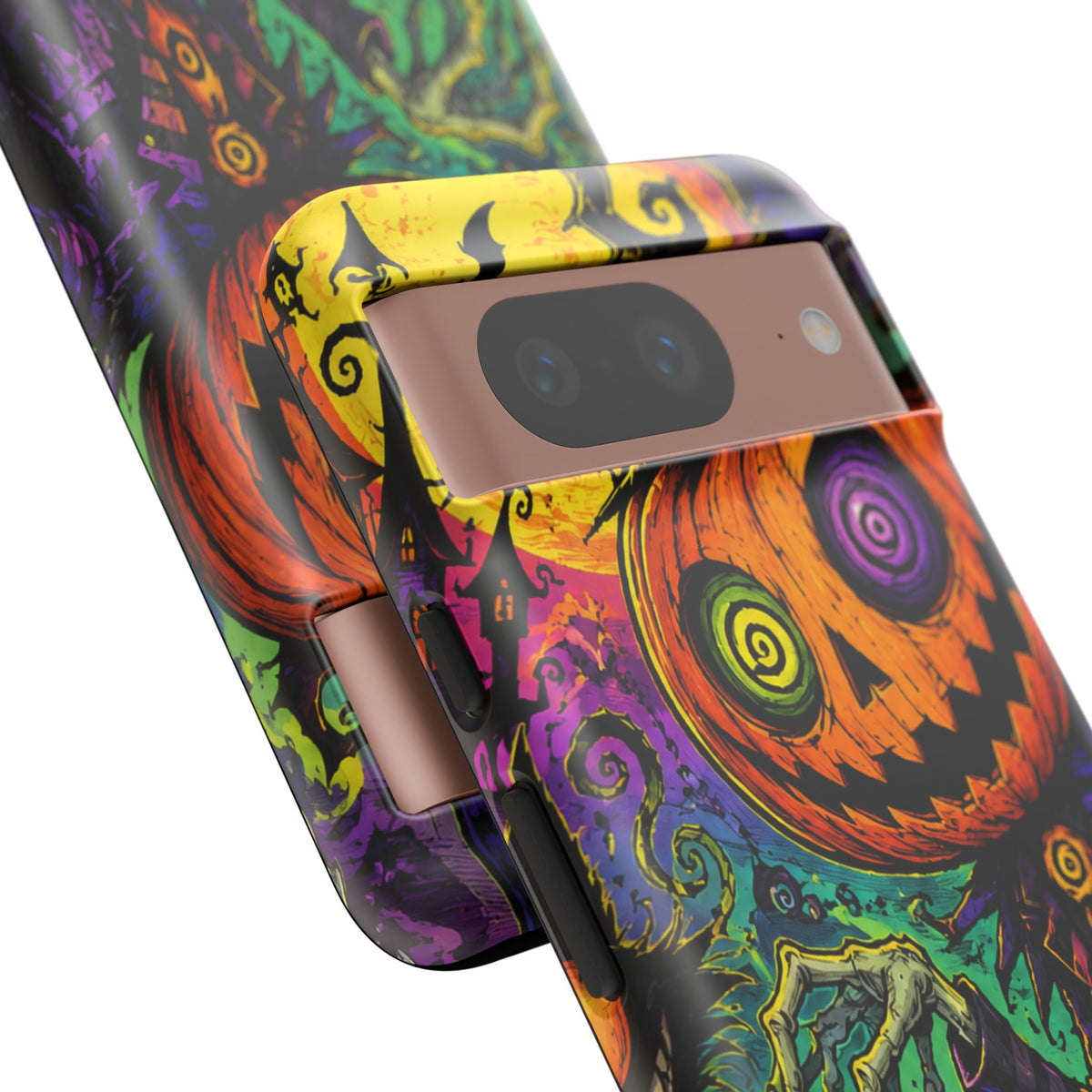 Halloween Pumpkin Skull Phone Case — Psychedelic Jack-o'-Lantern Tough Case