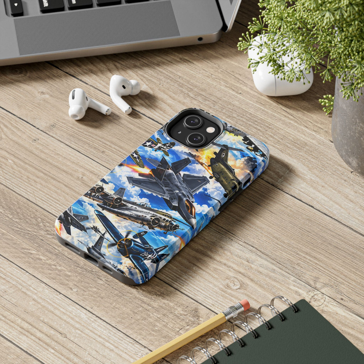 Military Aircraft Tough Phone Case – Vintage & Modern Jet Fighter Print