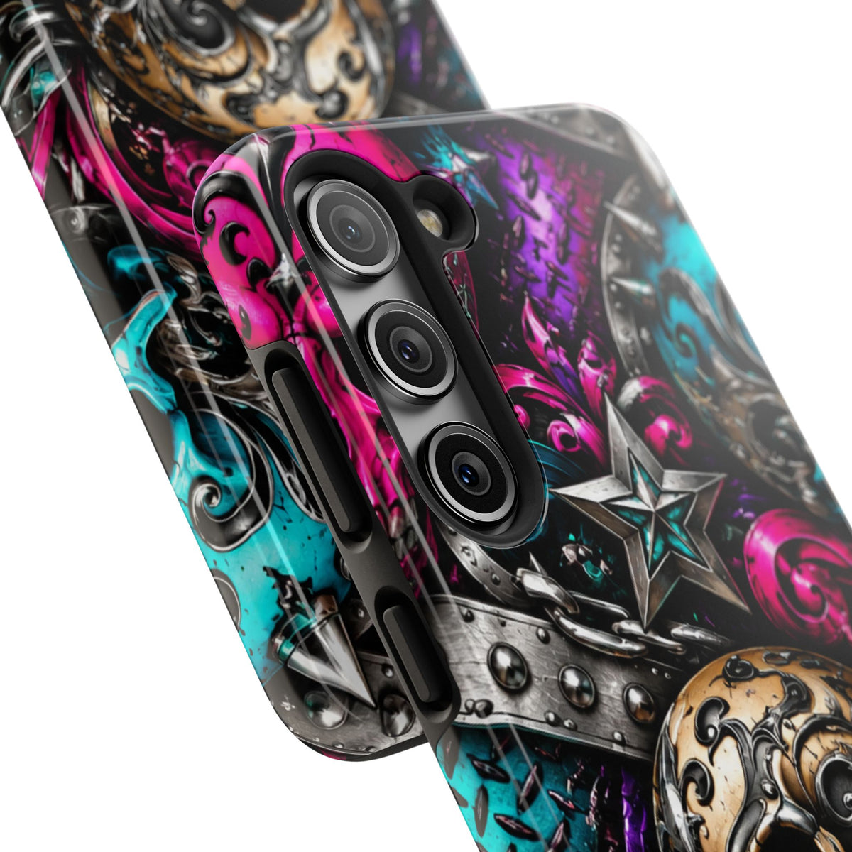 Skull & Stars Tough Phone Case | Colorful Gothic Skull Phone Case