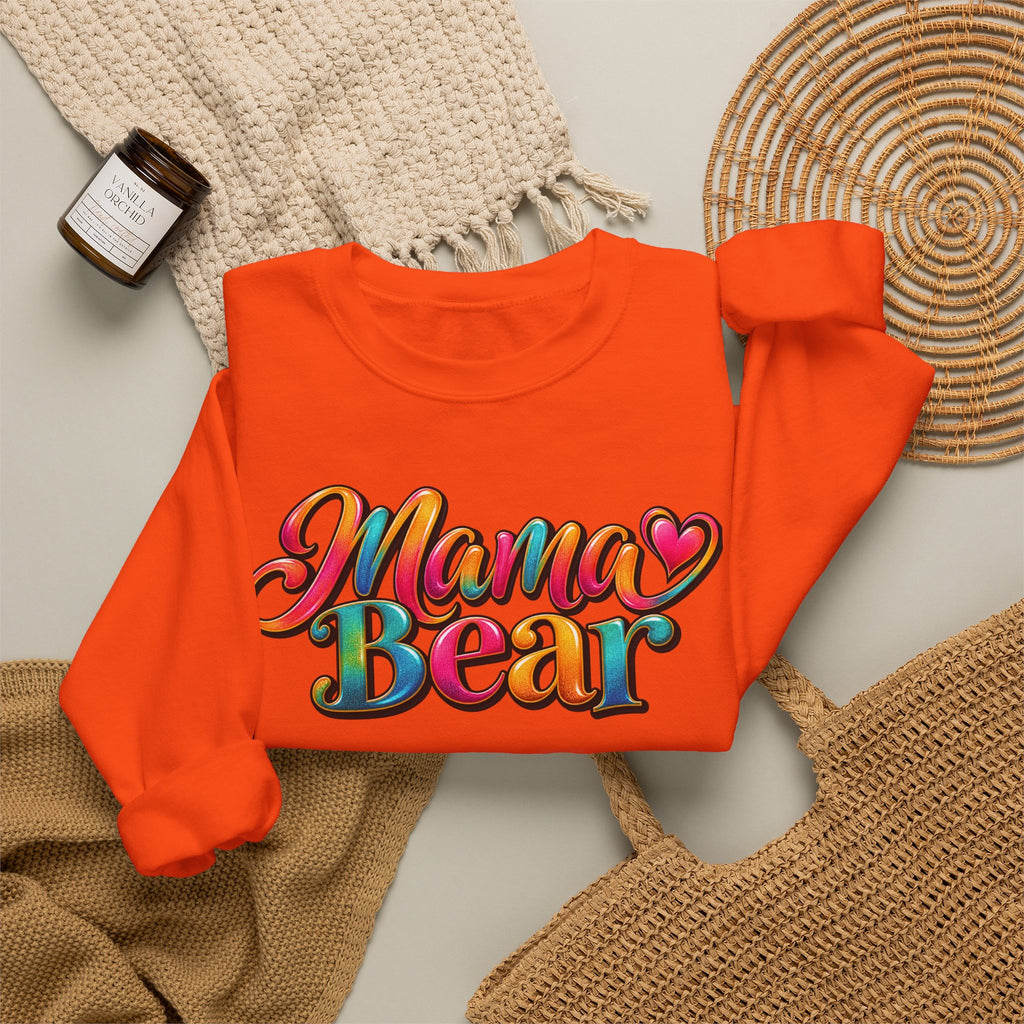 Mama Bear Crewneck Sweatshirt – Colorful Retro Mom Graphic