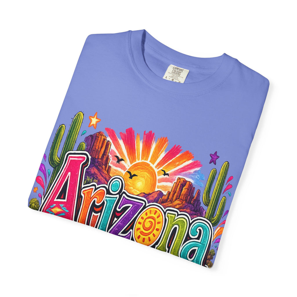 Arizona Desert Sunset T-shirt | Cactus, Saguaro, Floral Scenic Tee
