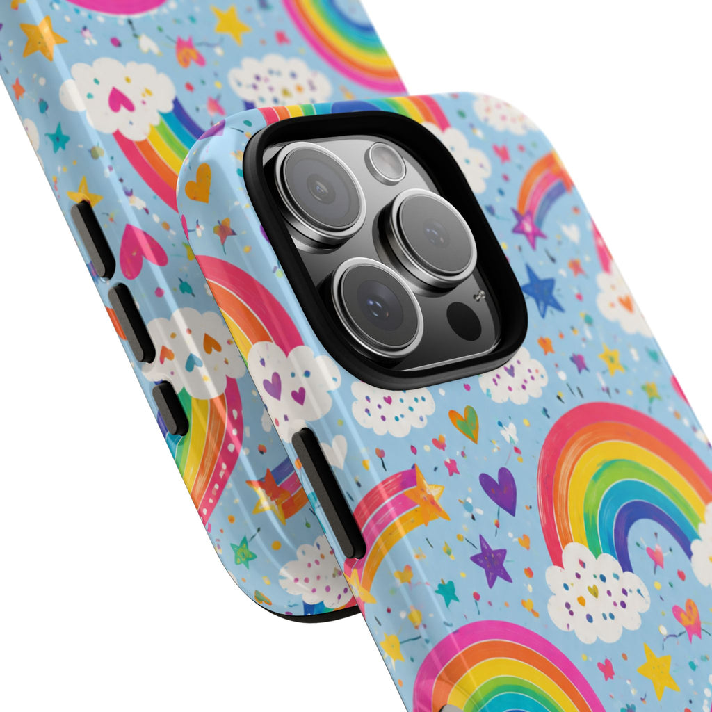 Rainbow Clouds Phone Case — Cute Pastel Rainbow Pattern Tough Case