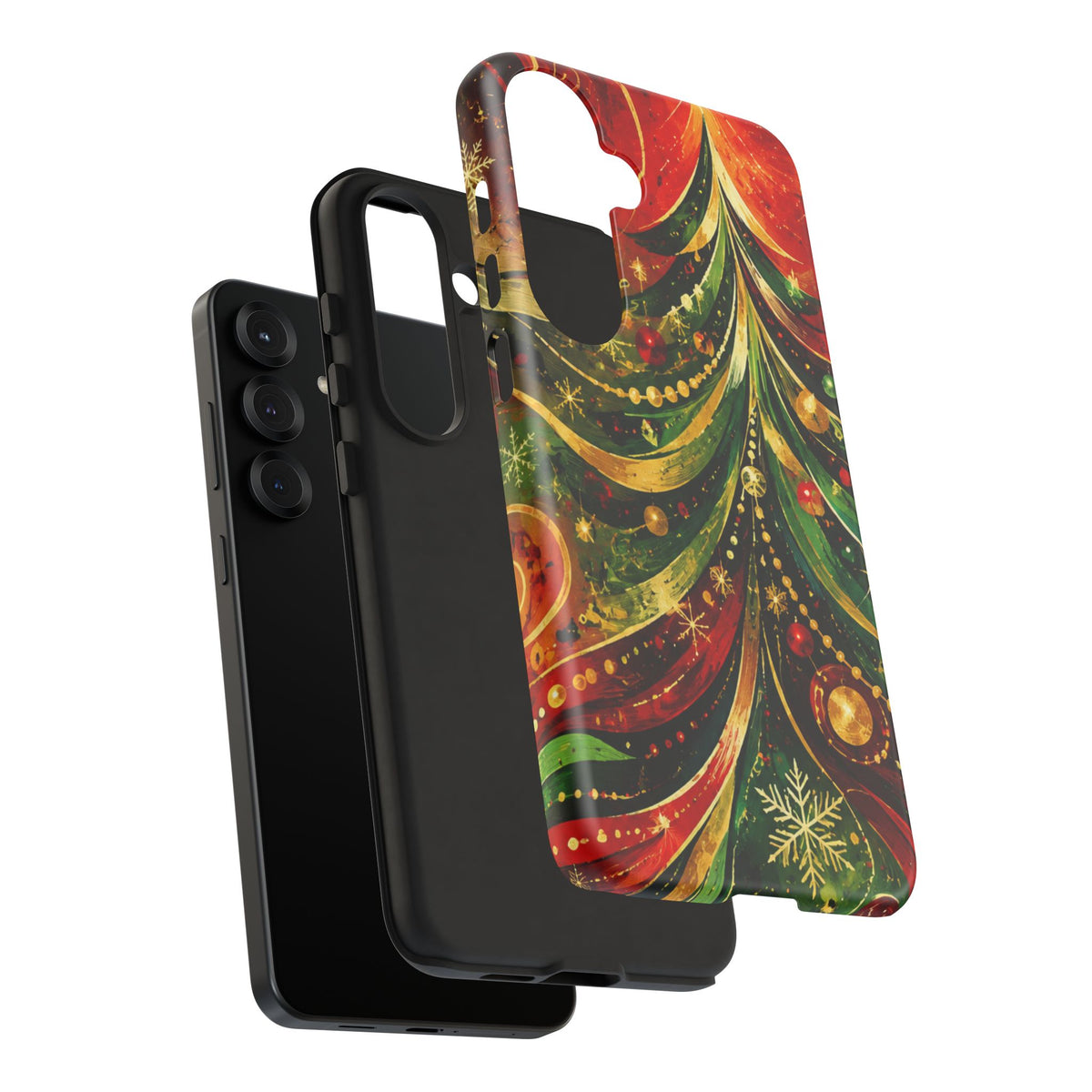 Christmas Tree Tough Phone Case — Festive Red & Green Holiday Phone Cover