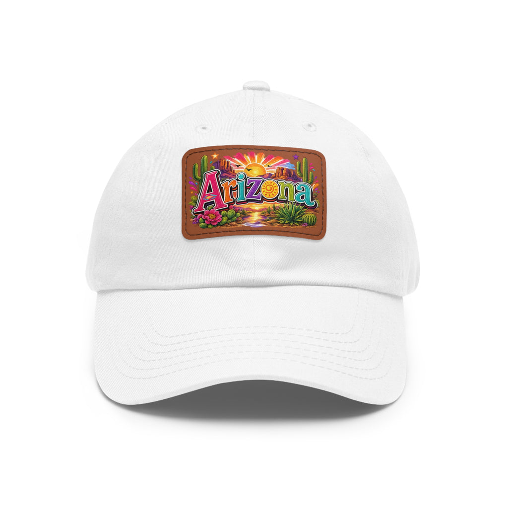 Arizona Sunset Leather Patch Dad Hat | State Patch Hat