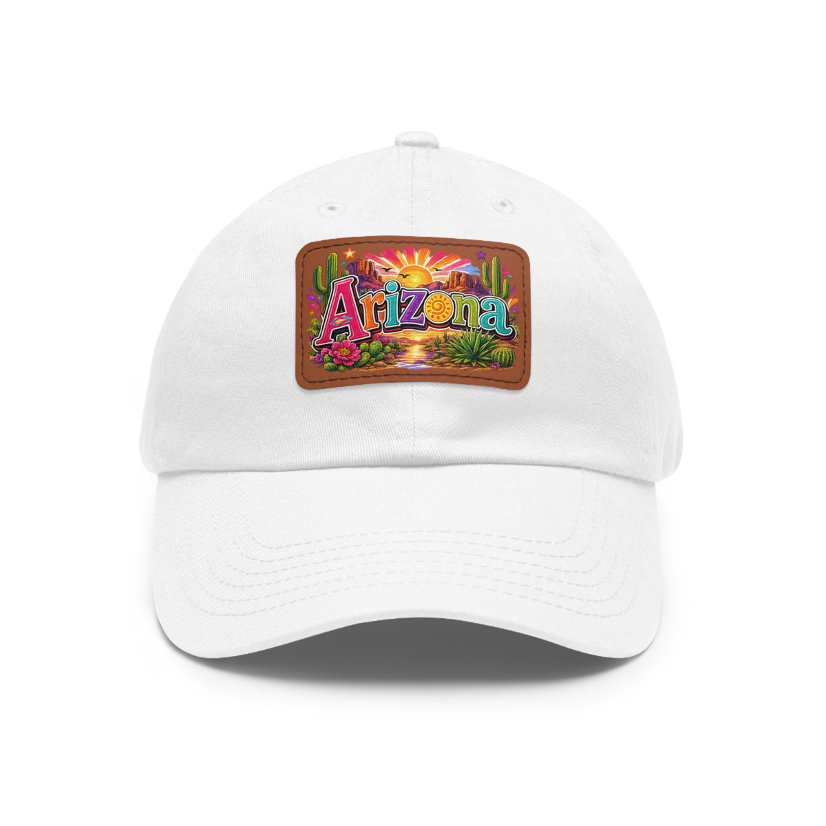 Arizona Sunset Leather Patch Dad Hat | State Patch Hat