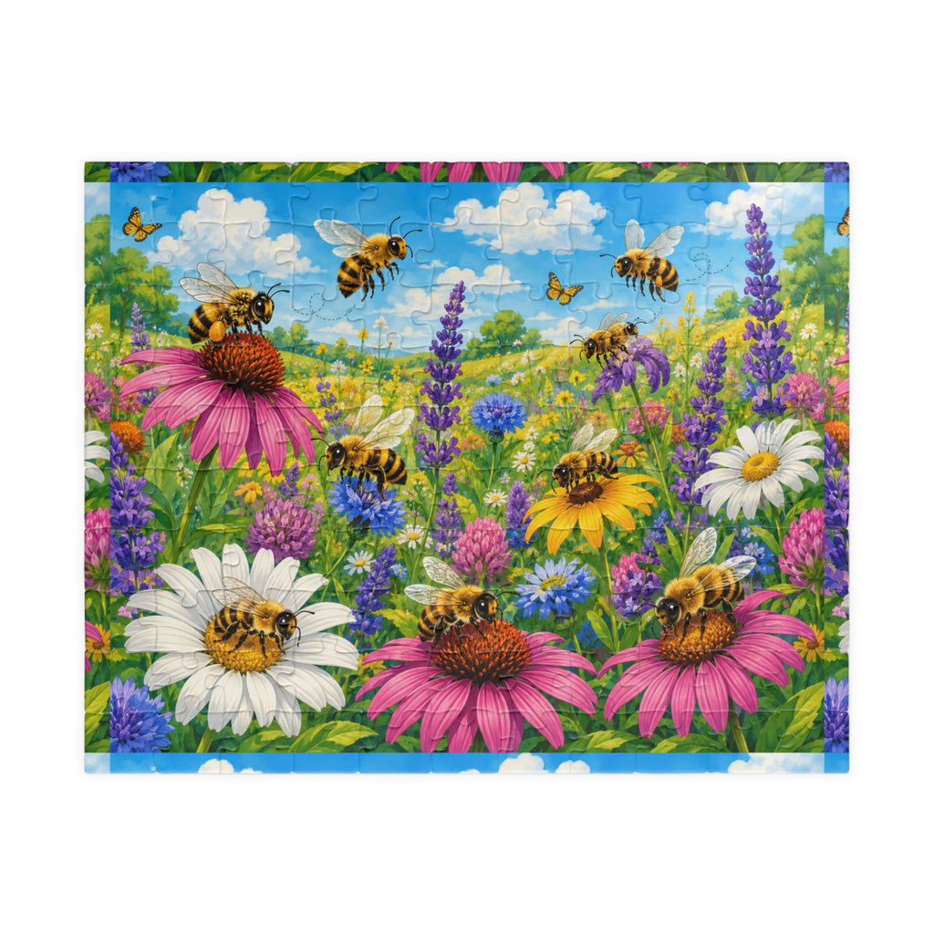 Bee Meadow Floral Puzzle 520-1014 Piece | Wildflower Bee Jigsaw