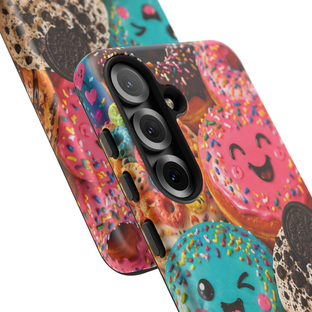Donut Smile Tough Phone Case — Cute Colorful Desserts Protective Cover