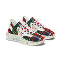 Plaid Mesh Sneakers — Women's Red & Green Tartan Athletic Shoes