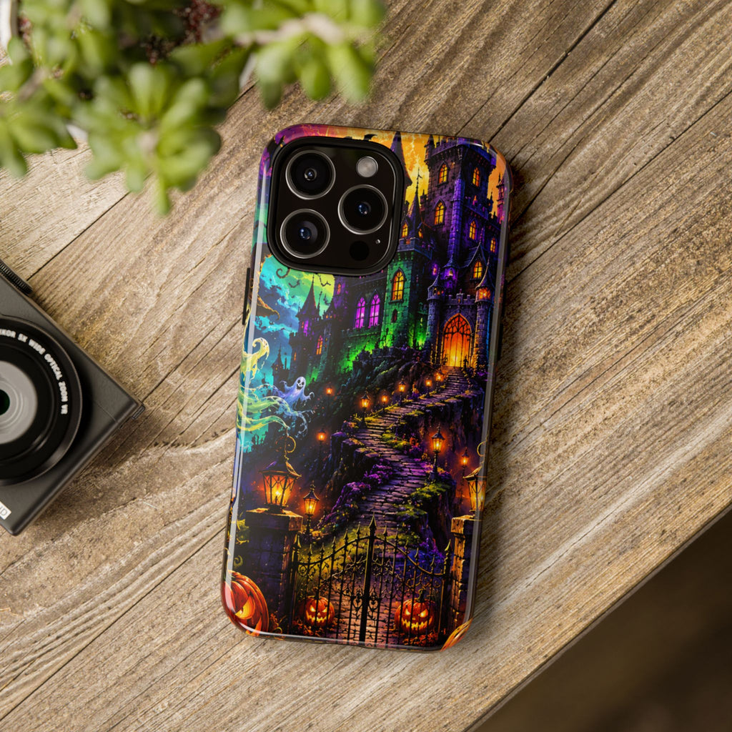 Halloween Haunted Castle Phone Case — Spooky Pumpkin & Ghost Tough Case