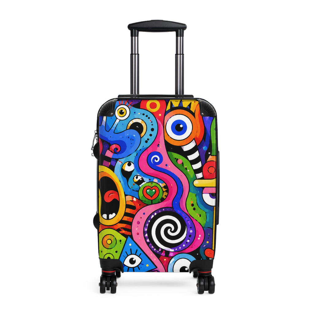Colorful Abstract Art Suitcase – Vibrant Pop-Modern Carry-On for Travelers